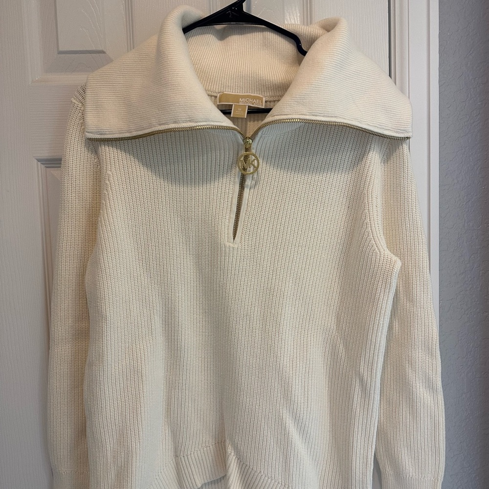 Micheal Kors white quarter zip